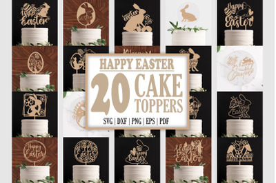 Happy Easter Svg Bundle, Easter cake toppers, Laser Cut File