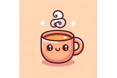 Cute cartoon illustration coffee cup