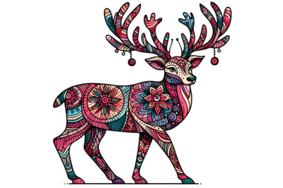 colorful Zentangle stylized deer