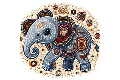 baby elephant  art vector painting