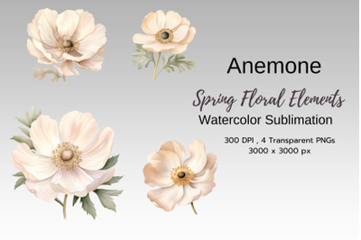 Spring Floral Watercolor Sublimation Clipart