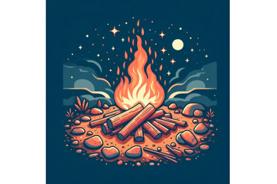 Burning bonfire