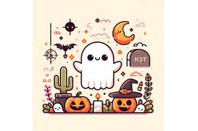 Cute cartoon ghost