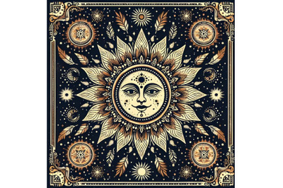 sun print bohemian art work