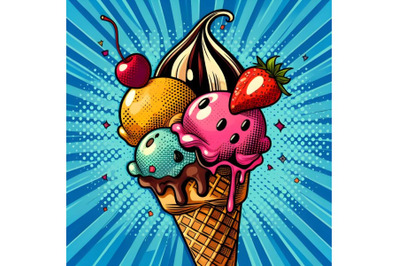 Pop art graphic  an ice cream