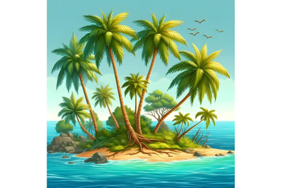 Palm trees island