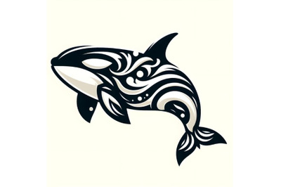 Orca whale as a tattoo shape