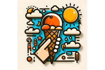 Ice cream design by weather icon