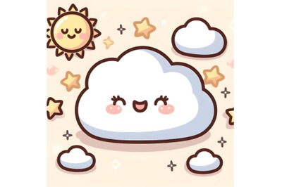 Illustration of cute cloud