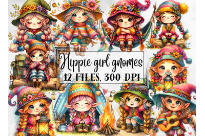 Hippie clipart, hippie png, hippie gnomes, hippie girl