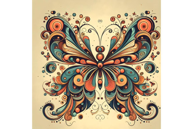 Abstract vintage butterfly