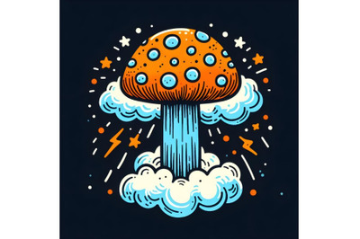 Orange mushroom cloud