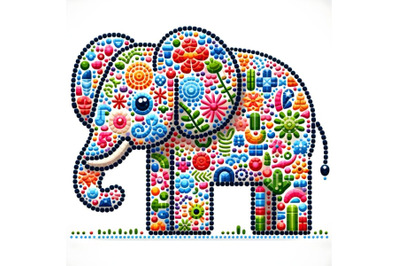 Cartoon mosaic elephant