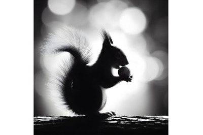 a squirrel eating a nut