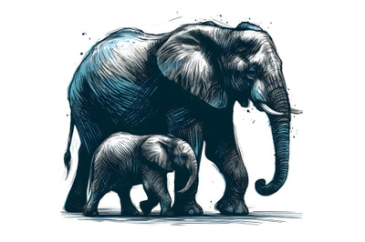 Elephant and calf