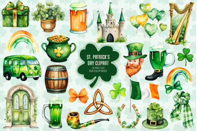 Green &amp; Gold St. Patrick&#039;s Day Clip Art