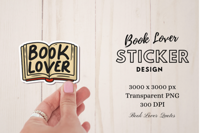 Book Lover Sticker Sublimation Png