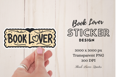 Book Lover Sticker Sublimation Png