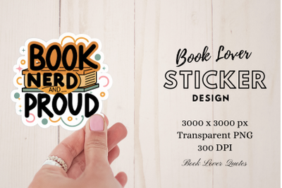 Book Lover Sticker Sublimation Png