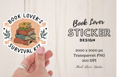 Book Lover Sticker Sublimation Png