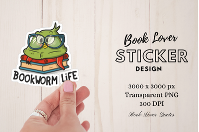 Book Lover Sticker Sublimation Png