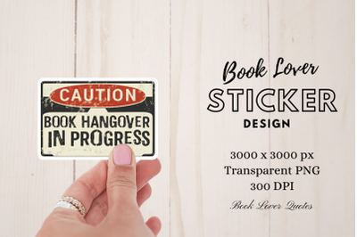 Book Lover Sticker Sublimation Png