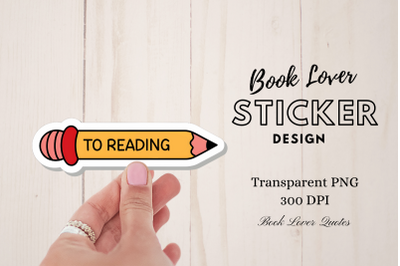 Book Lover Sticker Sublimation Png