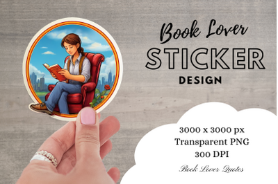 Book Lover Sticker Sublimation Png