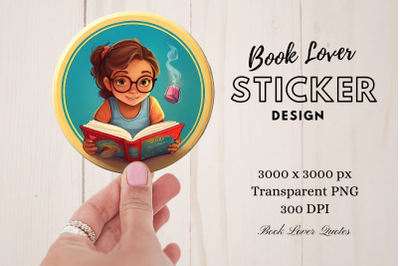 Book Lover Sticker Sublimation Png