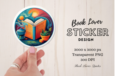 Book Lover Sticker Sublimation Png