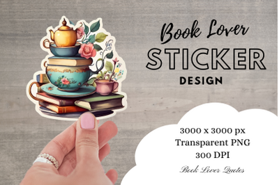 Book Lover Sticker Sublimation Png