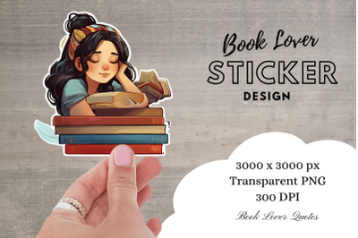 Book Lover Sticker Sublimation Png