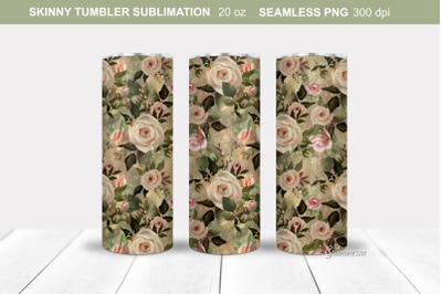 Rose garden Tumbler Wrap | Floral Tumbler Sublimation