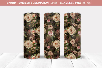 Rose garden Tumbler Wrap | Floral Tumbler Sublimation 2
