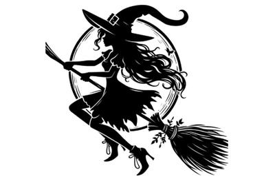 Witch on a broomstick