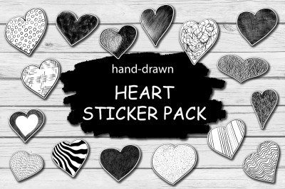 Black Hearts Sticker Pack