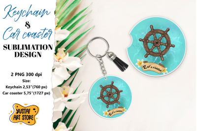 Cruise Keychain sublimation. Cruise Car coaster sublimation.