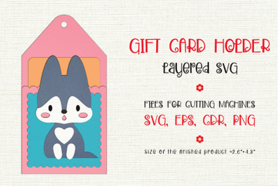 Baby Wolf | Birthday Gift Card Holder | Paper Craft Template