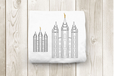 Linework LDS Salt Lake City Temple | Embroidery