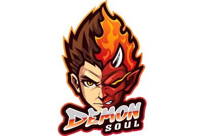 Demon soul face esport mascot logo design