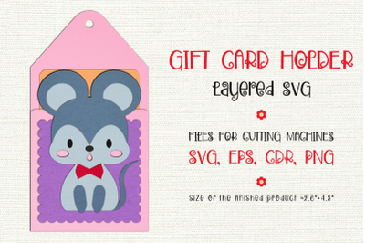 Cute Mouse | Birthday Gift Card Holder | Paper Craft Template