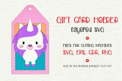 Cute Unicorn | Birthday Gift Card Holder | Paper Craft Template