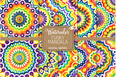 Funky Mandala - Vibrant Watercolor Abstract Patterns
