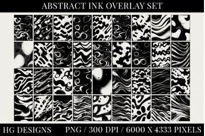 36 Abstract Ink Png Overlays