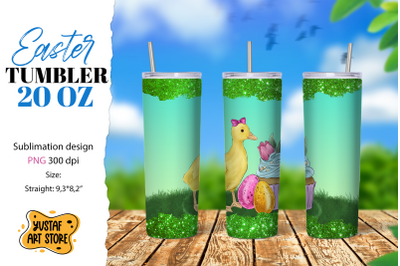 Easter tumbler sublimation. Cute easter duck tumbler wrap