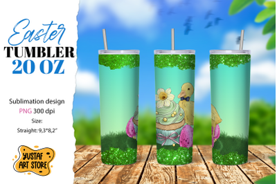 Easter tumbler sublimation. Cute easter duck tumbler wrap