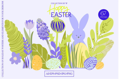Happy Easter - editable poster set