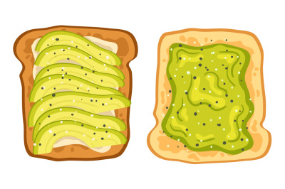 Healthy avocado toast. Bread topped with avocado and sesame seeds, nut