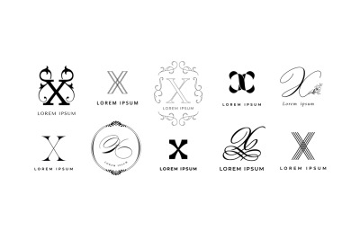 Creative X emblem. Letter x monogram for vintage and modern branding.