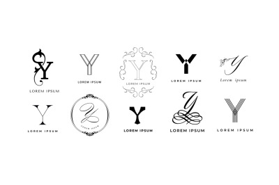 Creative Y emblem. Letter y monogram for vintage and modern branding.